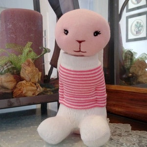 Sock bunny, stuffed bunny, stuffed animal