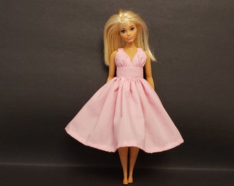 Marilyn Monroe style dress, pink doll dress