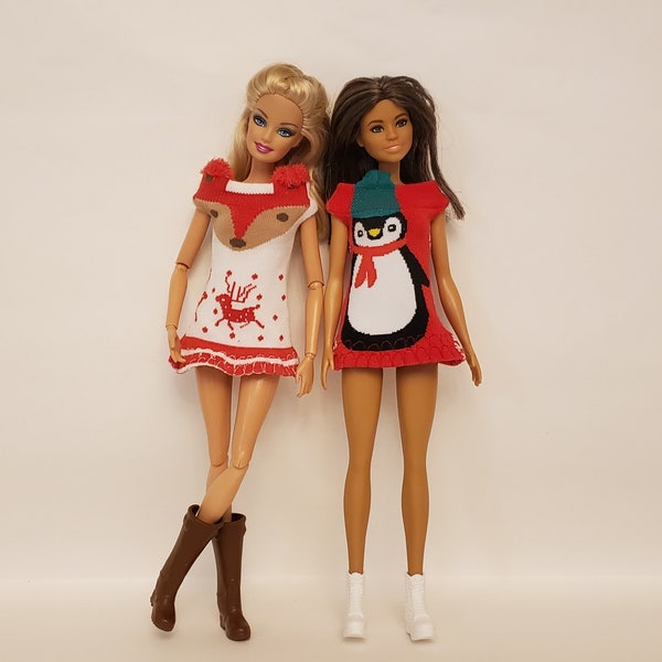Doll Christmas dress, doll holiday dress