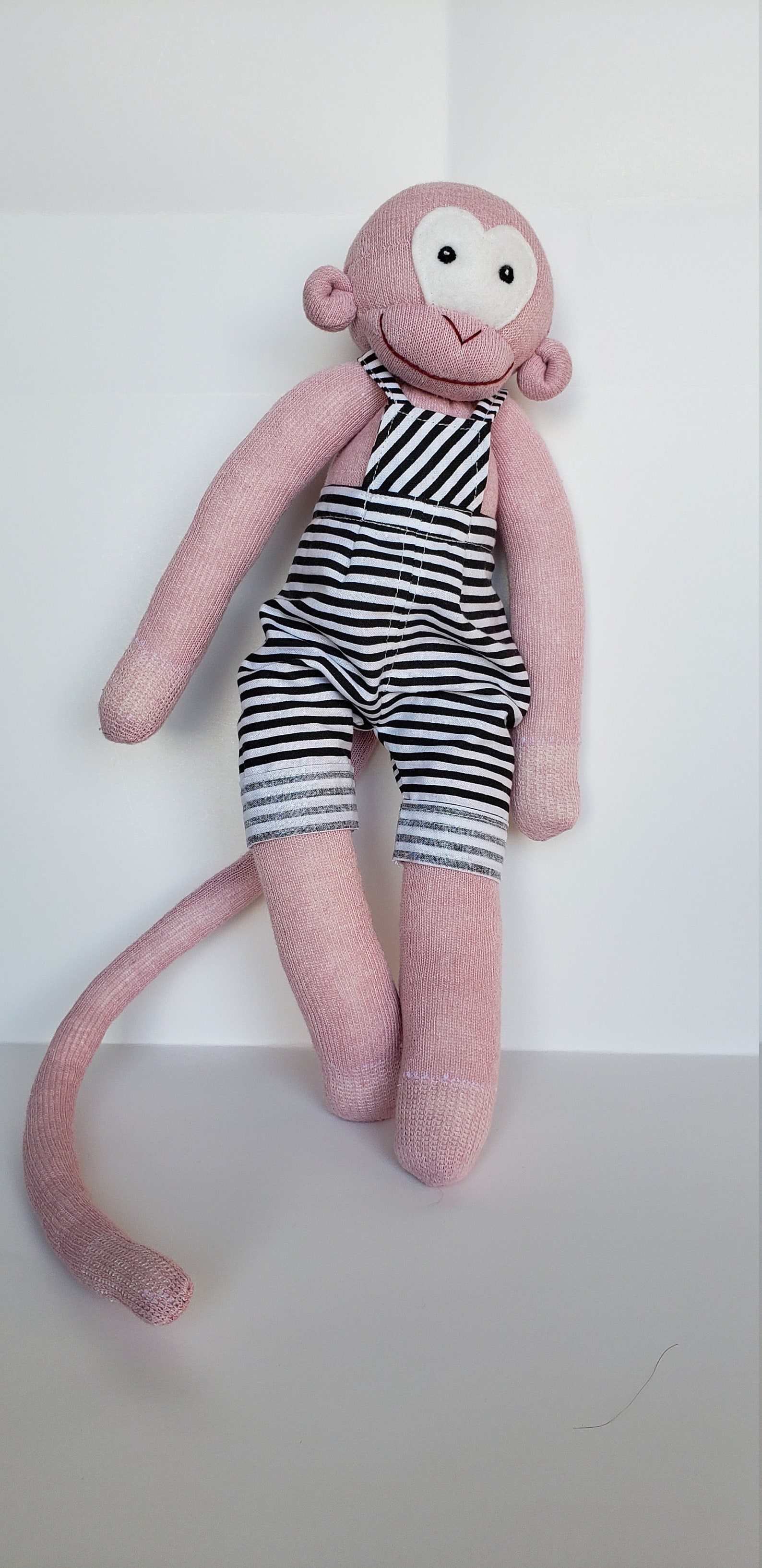 Sock monkey in jumper pants stuffed animal | Etsy