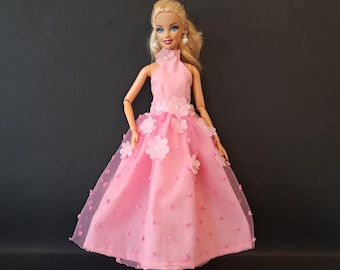 vestido de gala para muñeca (rosa), vestido de Barbie