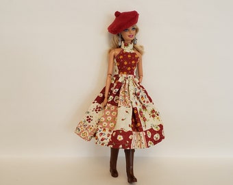 Doll dress, beret