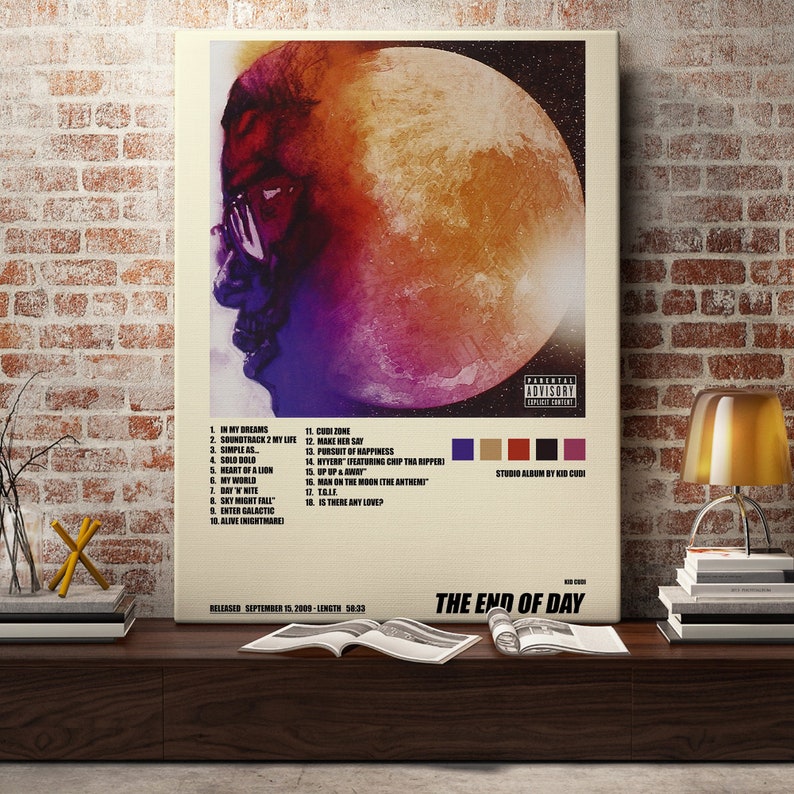 Kid Cudi Man on the Moon The End of Day Poster Album Cover Etsy