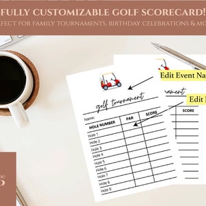 Customizable Golfcart Scorecard - Instant Download!