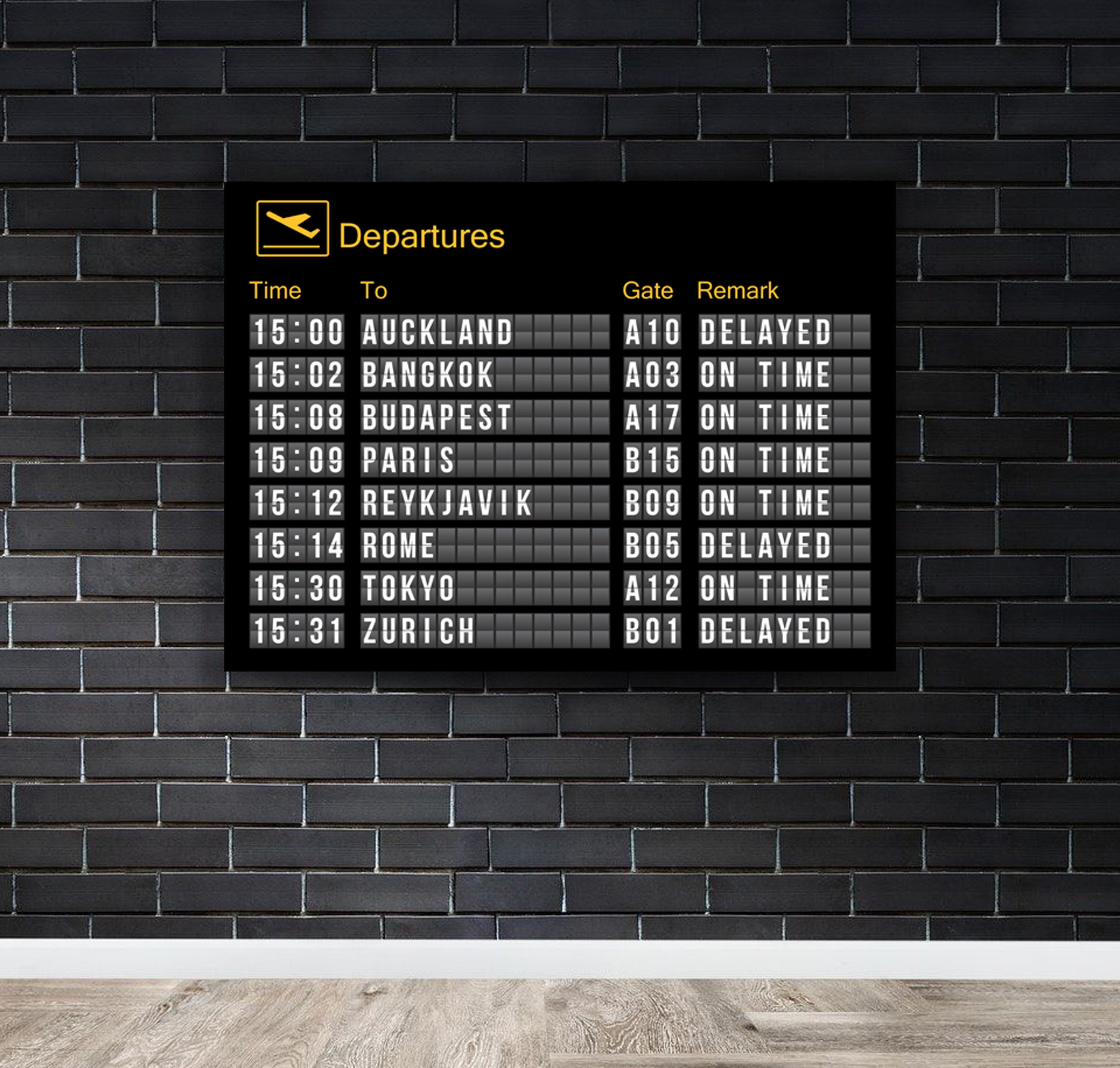 Airport Flight Board Sign Canvas Wall Art Choose Your Own Etsy UK