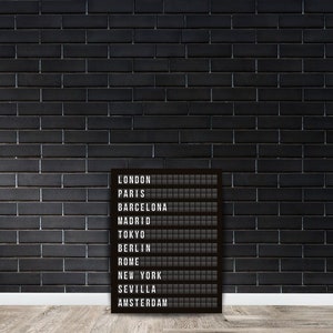 Custom Airport Departures Flight Board Canvas Wall Art - Choose your own cities - Arrivals Departures Sign
