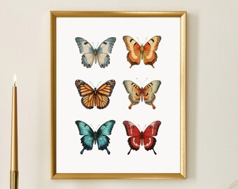 Vintage Butterfly Art, White Butterfly Art, White Butterfly Print, White Butterfly Print, Light Printable Art, Wall Art Vintage Print