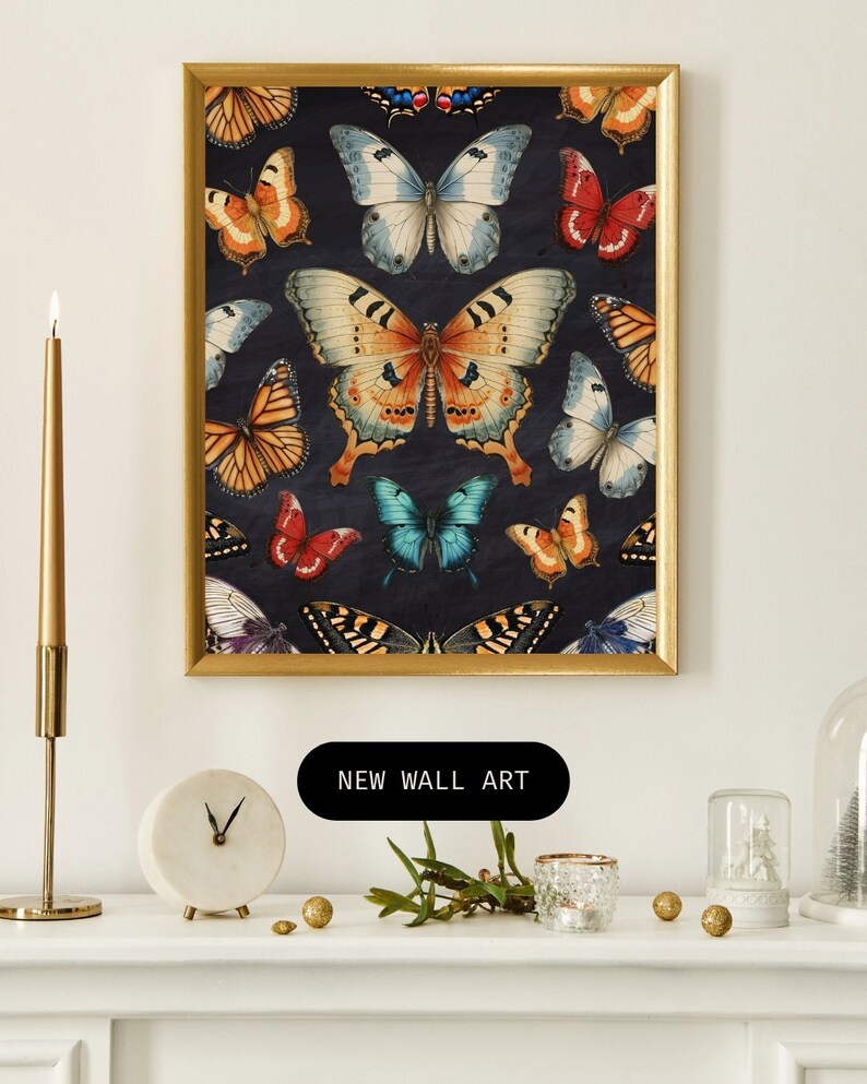 Vintage Butterfly Art Print, Butterfly Art for Nursery, Butterfly