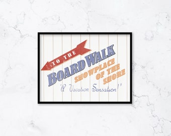 Boardwalk Art, Boardwalk Illustration, Boardwalk Signage, Kunstdruck in Originalfarbe