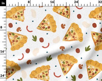 Pizza Print Faux Leather Sheets Food Pattern Vinyl Fabric 