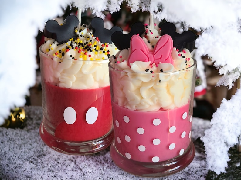 Mouse Ears Soy Wax Aesthetic Candle-Dessert Candle-Frosted Candle-Scented Candle-Handmade Gift-Gift for Mom-Mother's Day Gift-Disney Candle image 3