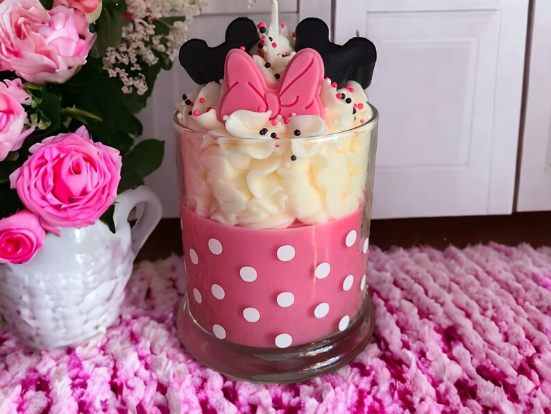 Mouse Ears Soy Wax Aesthetic Candle-Dessert Candle-Frosted Candle-Scented Candle-Handmade Gift-Gift for Mom-Mother's Day Gift-Disney Candle image 5