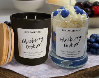 Blueberry Cobbler Soy Wax Aesthetic Candle-Dessert Candle-Whipped Candle-Scented Candle-Handmade Gift-Gift for Mom-Mother's Day Gift