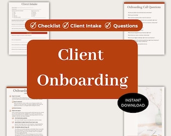 Virtual Assistant Onboarding a Client Package | Client Intake Form Checklist Onboarding Call Questions Editable Customizable