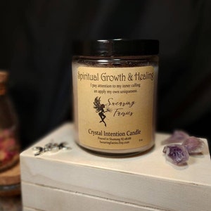 Spiritual growth, Attraction, Intention, Spell Candle, Ritual Candle, Witchcraft Candle, Wicca, Crystal Activated Candle, Manifestation