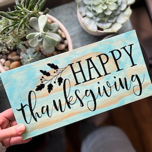 Happy Thanksgiving Wood Sign Rustic Fall Sign for Thanksgiving Wood Home Decor For Thanksgiving
