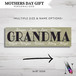 Grandma Name Sign Mothers Day Gift Idea Grandma Sign With Grandkids Names Personalized Nana Sign Gift for Grammy