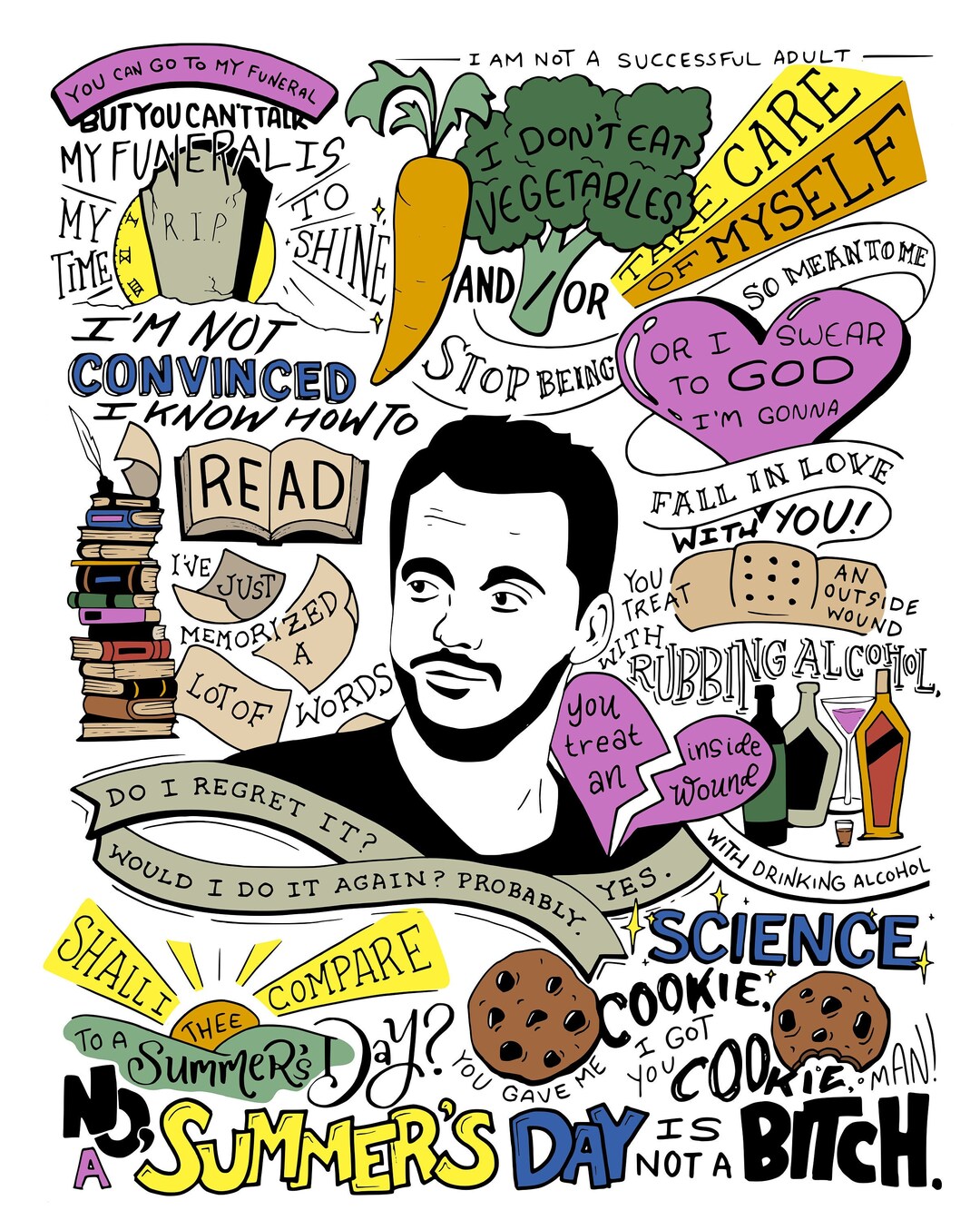Nick Miller Best Quotes colorized - Etsy