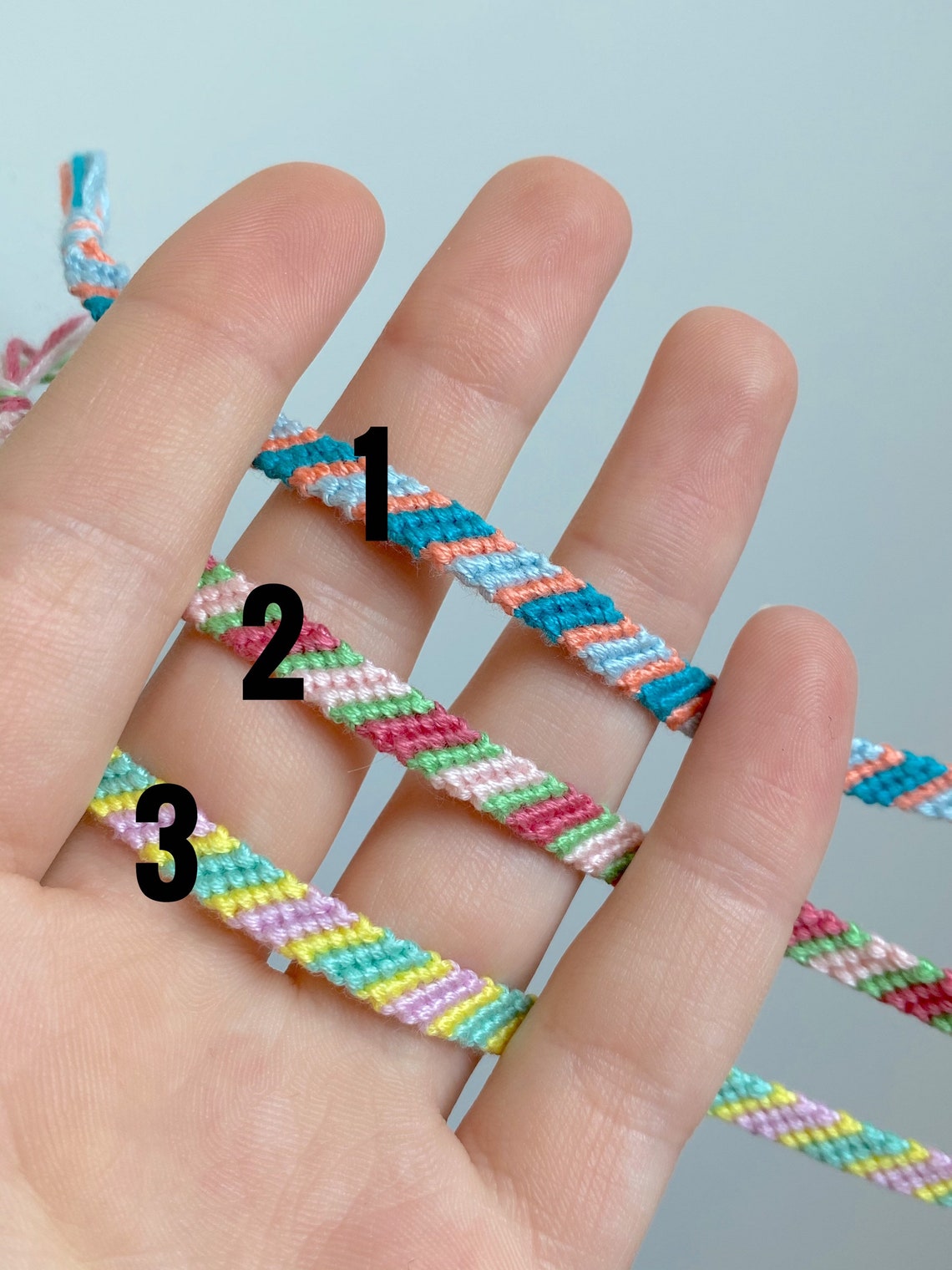 Triple Tone Diagonal Friendship Bracelet Etsy