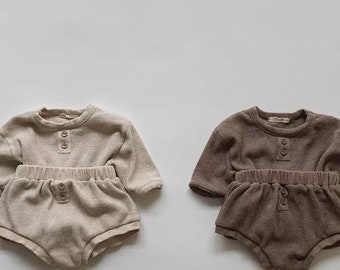 waffle knit baby romper