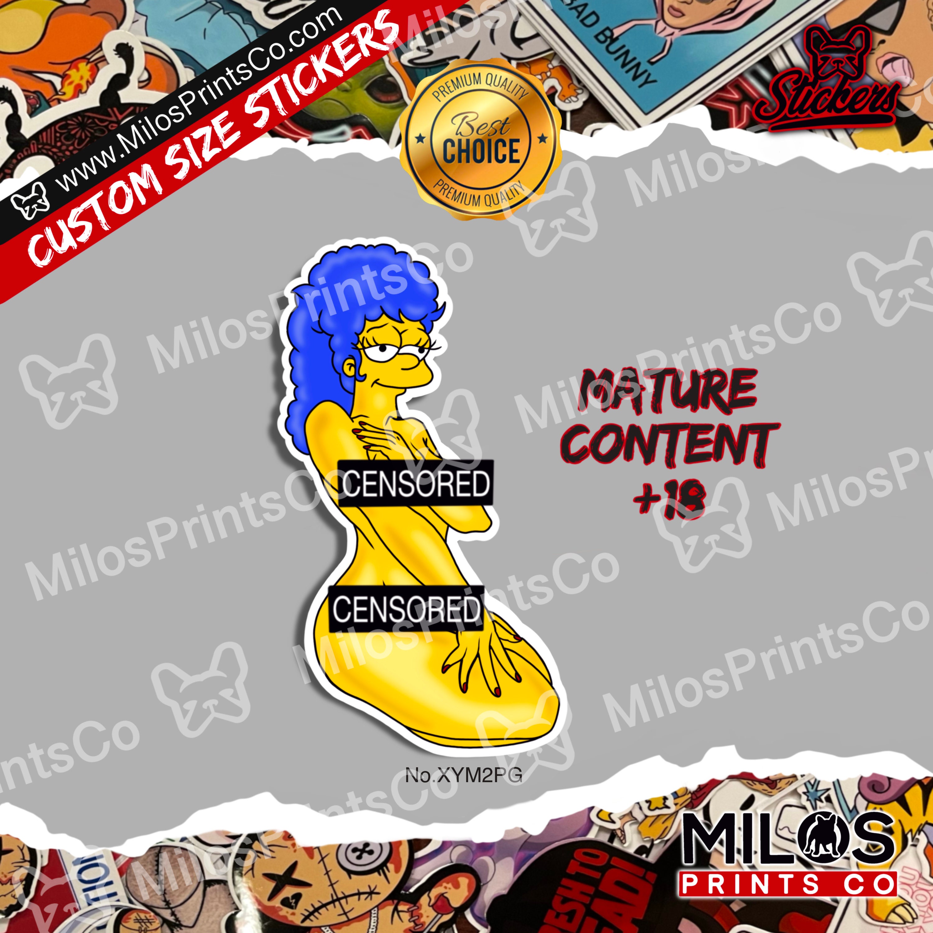Sexy Marge Simpson Vinyl Sticker X Rated Marge Diecut pic