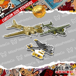 War Military Airplane Sticker | Bombs Dropping | Military Aircraft Vinyl Stickers | War Diecut Stickers