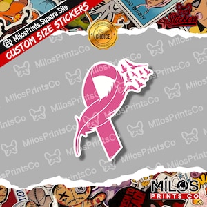 Pink Ribbon Vinyl Sticker | Breast Cancer Vinyl Sticker | Body Positive Diecut Vinyl Sticker