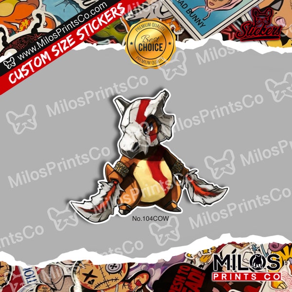 Cubone Of War Sticker | Cubone Vinyl Decal | Flask Journal Vinyl Sticker