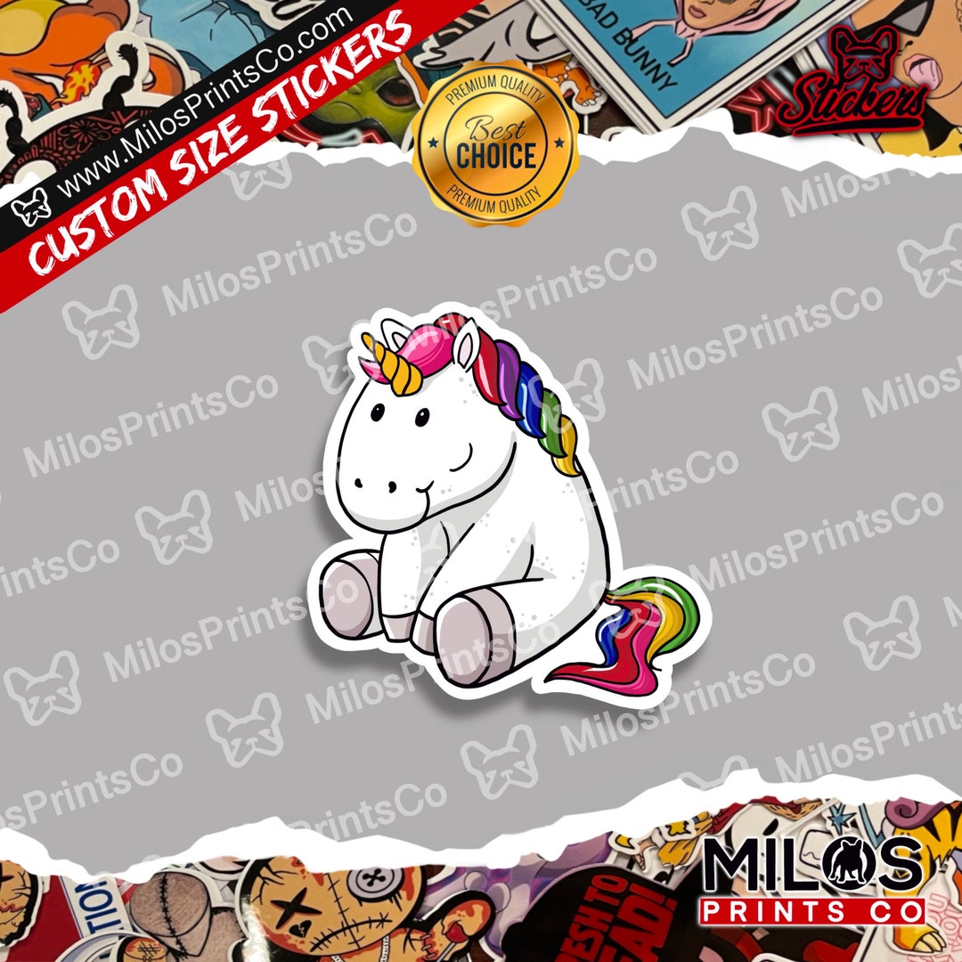 Chubby Unicorn Sticker | Unicorn Diecut Decal | Laptop Decal Sticker ...