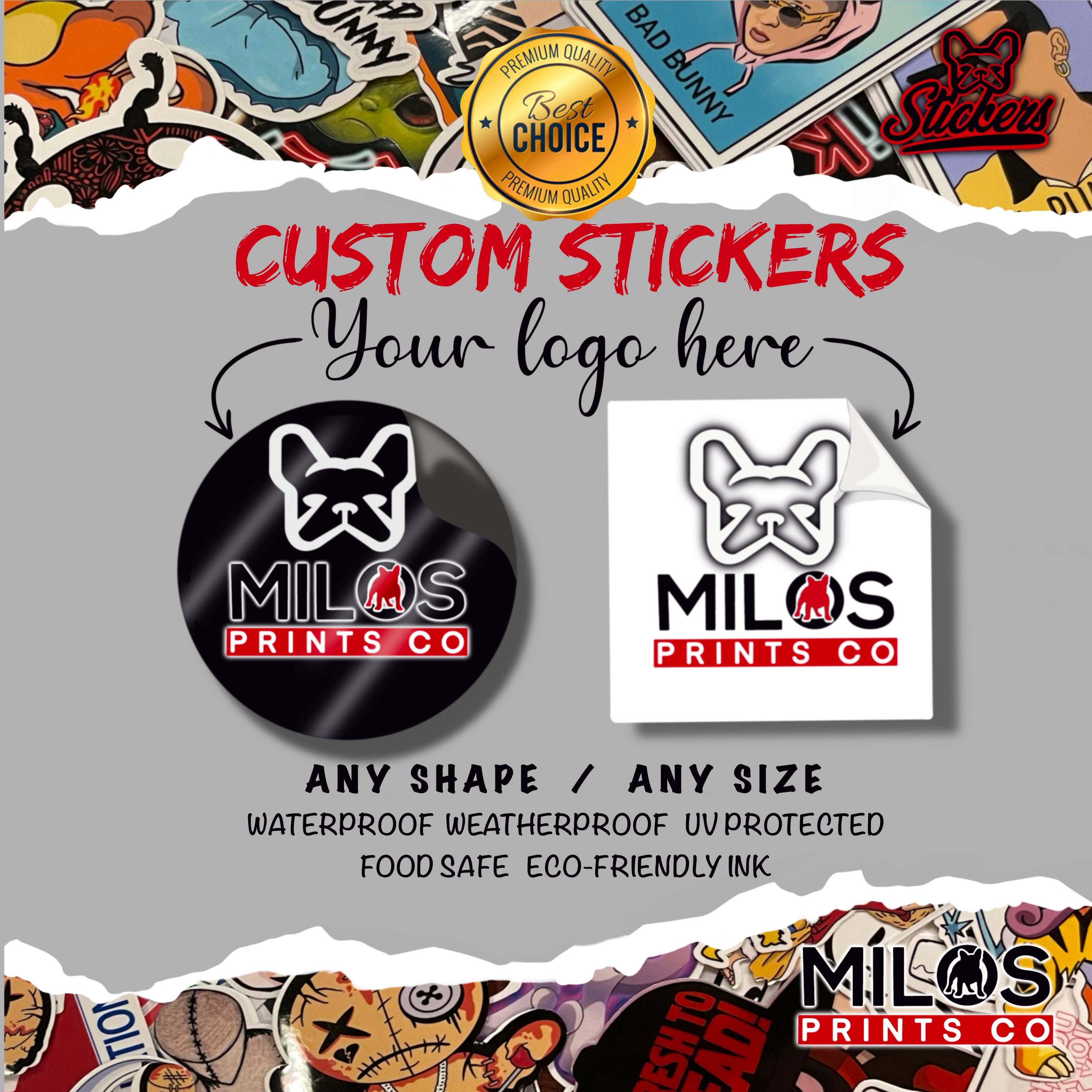 Custom Logo Sticker | Custom Vinyl Logo Stickers | Small Business Logo ...