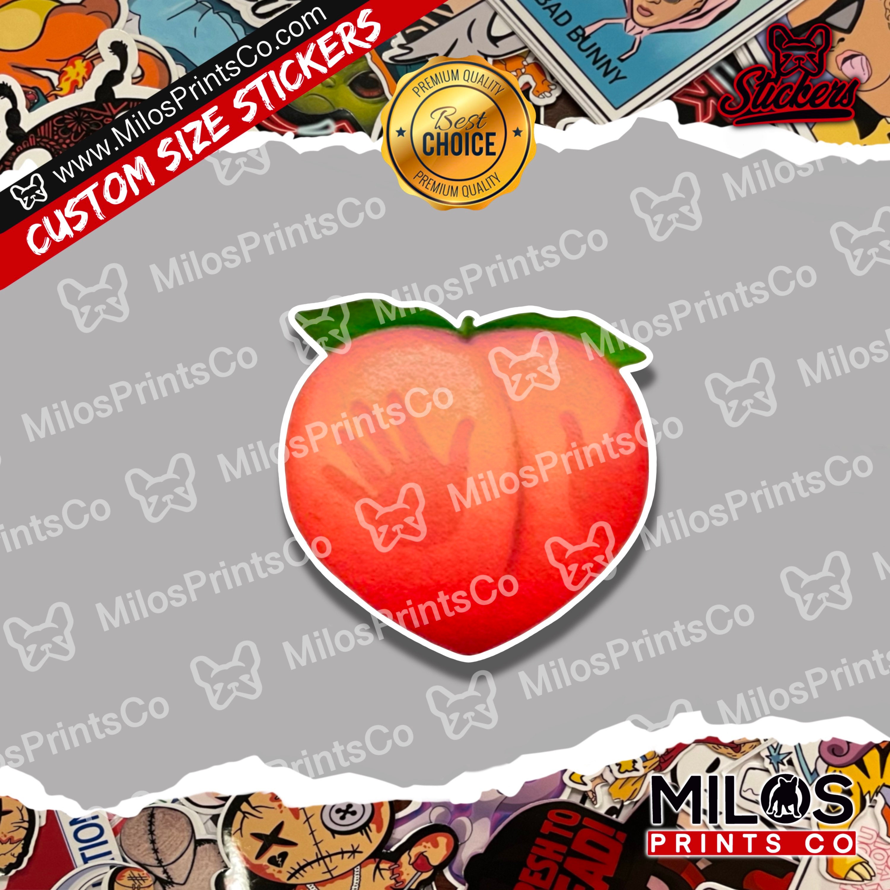 Peach Hands on Emoji Sticker | All Hands on Peach Vinyl Diecut