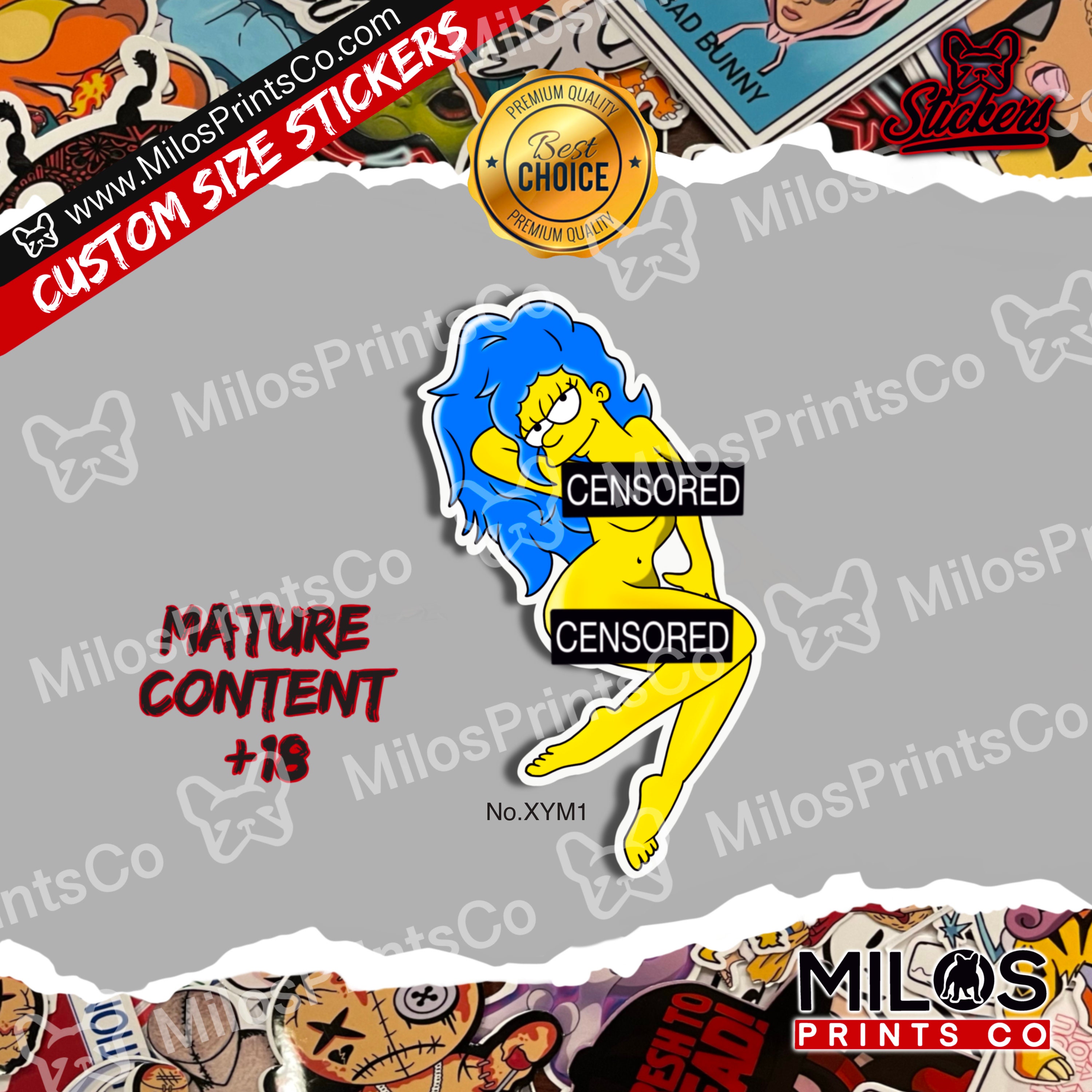 Sexy Dream Girl Marge Vinyl Sticker | X Rated Marge Diecut Sticker | Mature Content Stickers
