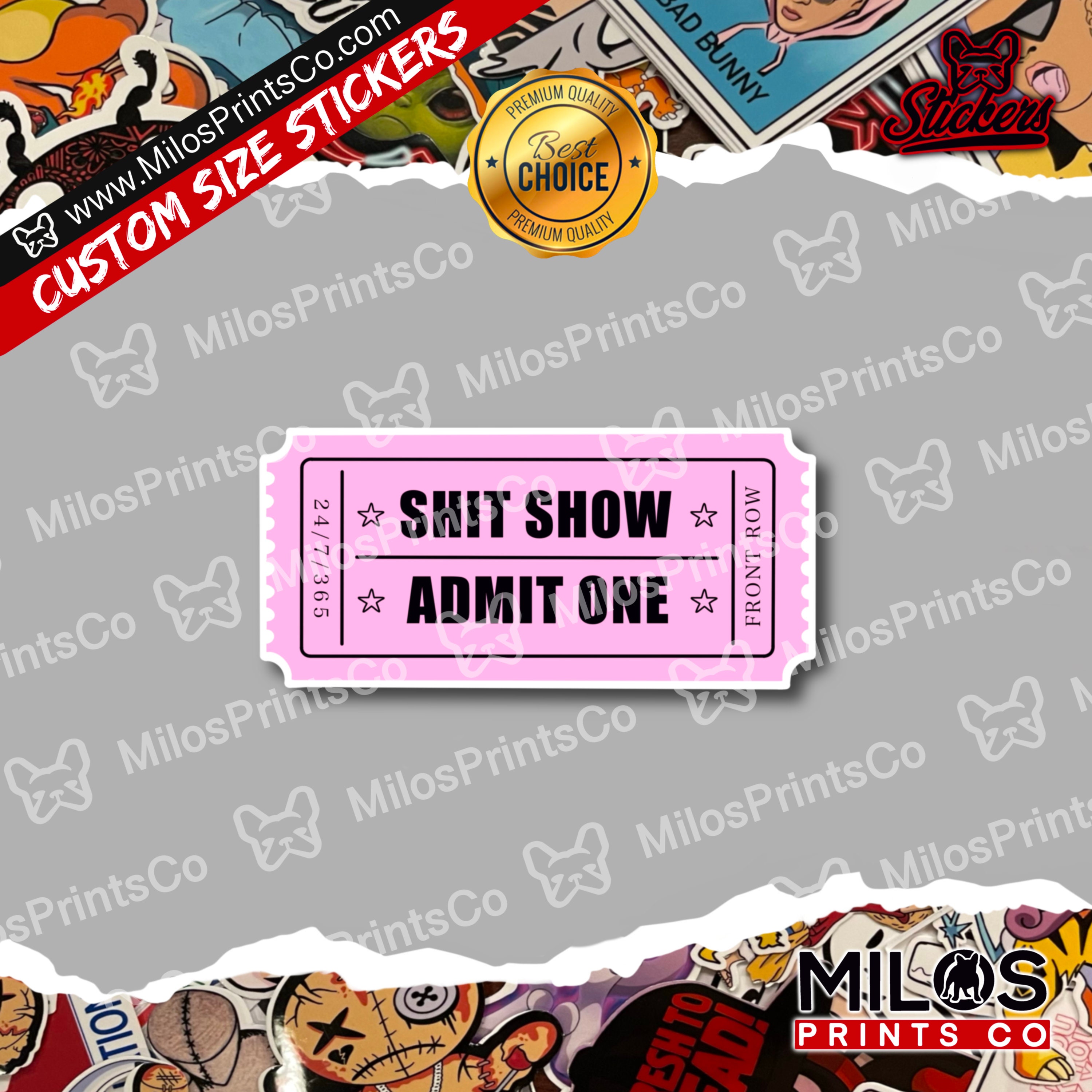 Shit Show Button Shit Show Vinyl Sticker | Shit Show Ticket Vinyl Sticker | Shit Show ...