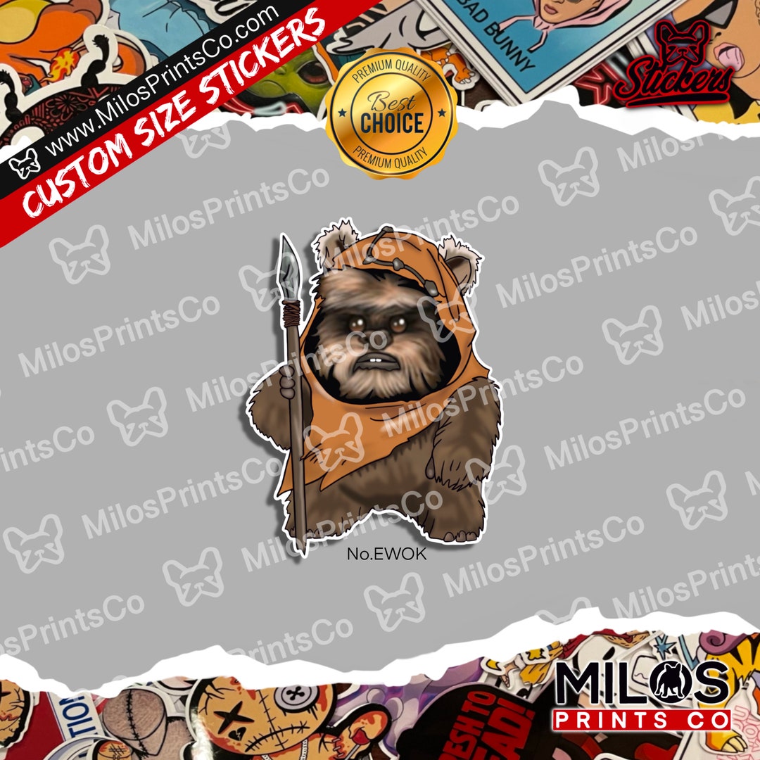 Bear Ewok Sticker Ewok Vinyl Sticker Decal Flask Water Bottle Sticker ...