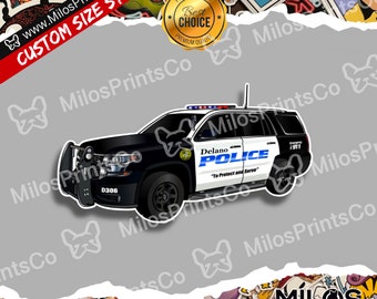 Black And White Police Cruiser Vinyl Sticker | Law Enforcement Vinyl Sticker | SWAT Vehicle Sticker | US Law Enforcement