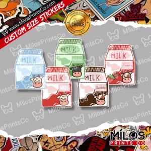 Milch Aufkleber | Vielzahl Milchkarton Vinyl Diecut Aufkleber | Lebensmittel Sticker