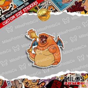 Calcomanía de vinilo de dragón regordete / Calcomanía de monstruo dragón gordo