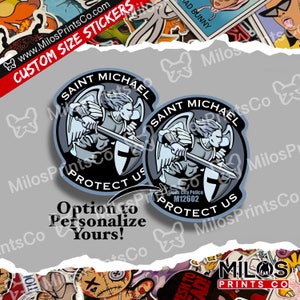 Saint Michael Protect Us Vinyl Sticker | Good Angel Vinyl Sticker | LEO St Michael Vinyl Sticker