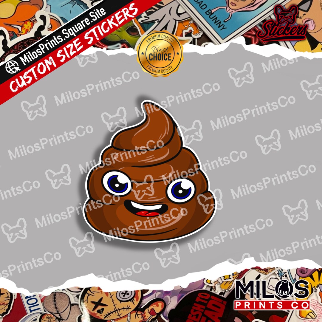Poop Emoji Vinyl Sticker Emoji Stickers - Etsy