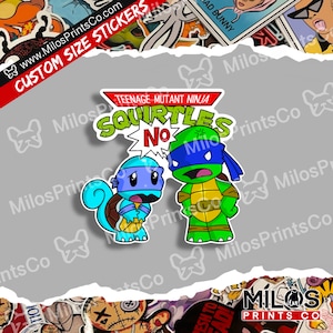Sticker en vinyle Carapuce tortue | Autocollant TMNS | Autocollants en vinyle Mutant Squirtles | Stickers pour porte-ordinateur portable