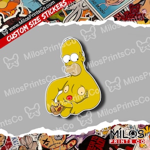 Pizza Love Sticker | Homer Vinyl Diecut Sticker | Bart Marge Lisa Maggie | Family Diecut Sticker