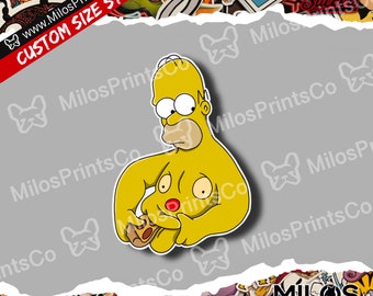 Pegatina de amor por la pizza / Pegatina troquelada de vinilo de Homero / Pegatina troquelada de Bart, Marge, Lisa y Maggie / Pegatina troquelada familiar