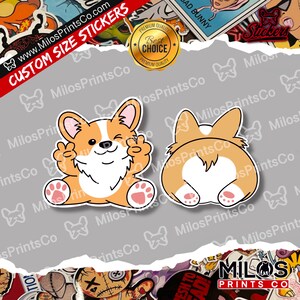 Cute Corgi Sticker | Corgi Peace Vinyl Sticker | weather proof sticker | adorable dog sticker, Diecut sticker