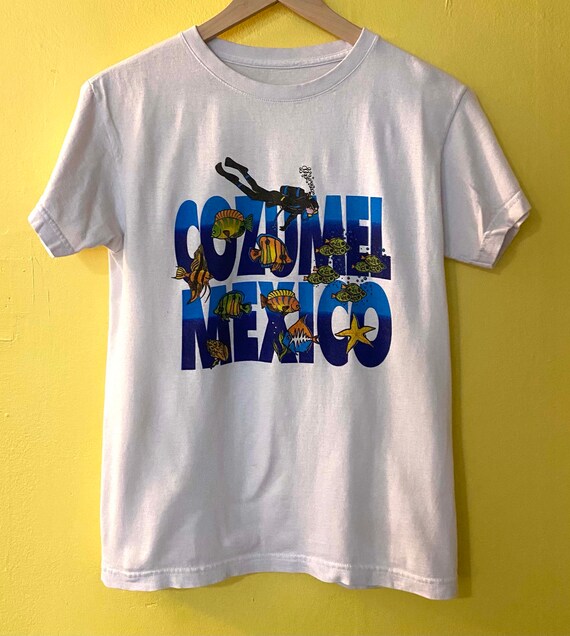 Vintage 90's Cozumel Mexico Graphic T Shirt Ocean… - image 1