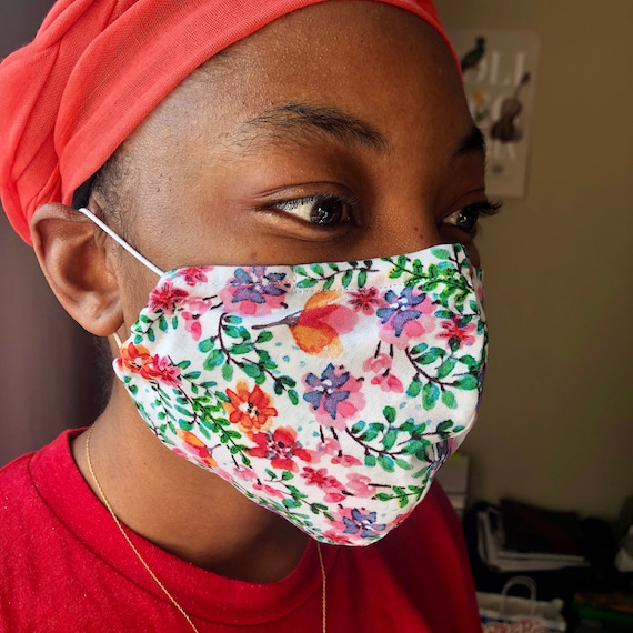 Adjustable 100 Cotton Face Mask with Filter Pocket and Etsy