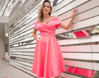 pink midi dresses for weddings