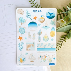 Oceanside Beach Sticker Sheets | For Bullet Journals, Planners, and Crafts