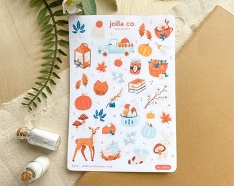 Herbst Herbst Gewürz Sticker Blatt | Für Bullet Journals, Planer & Bastelarbeiten