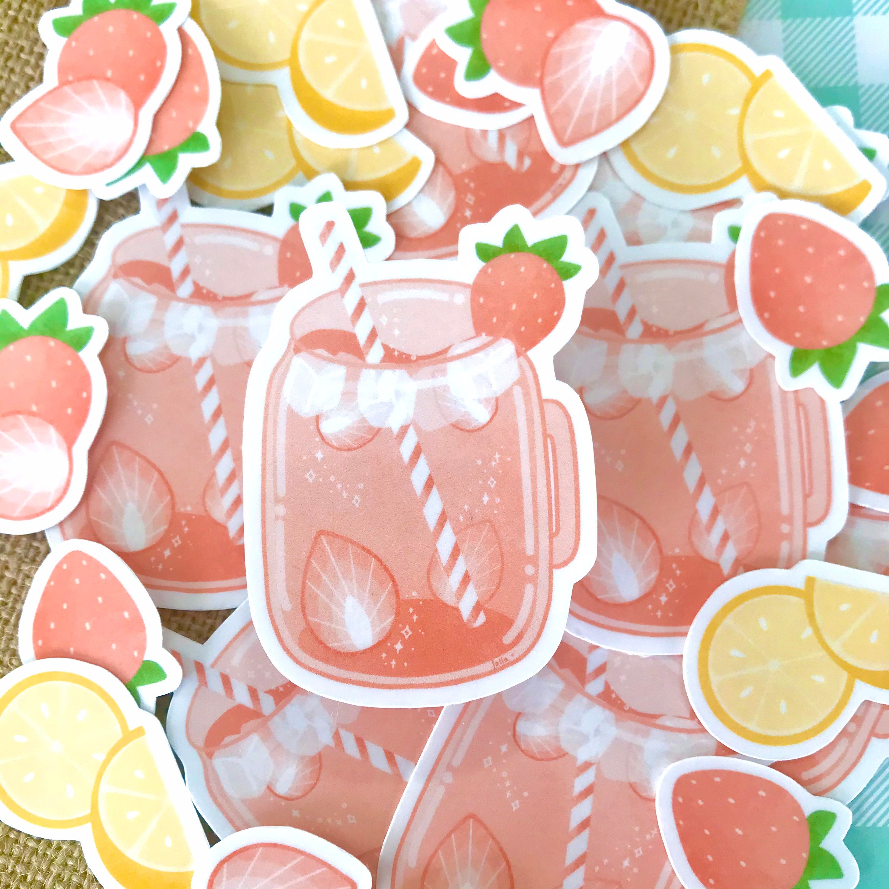 Lemonade Drinks Vinyl Waterproof Sticker Sheet Cute Lemonade | Etsy
