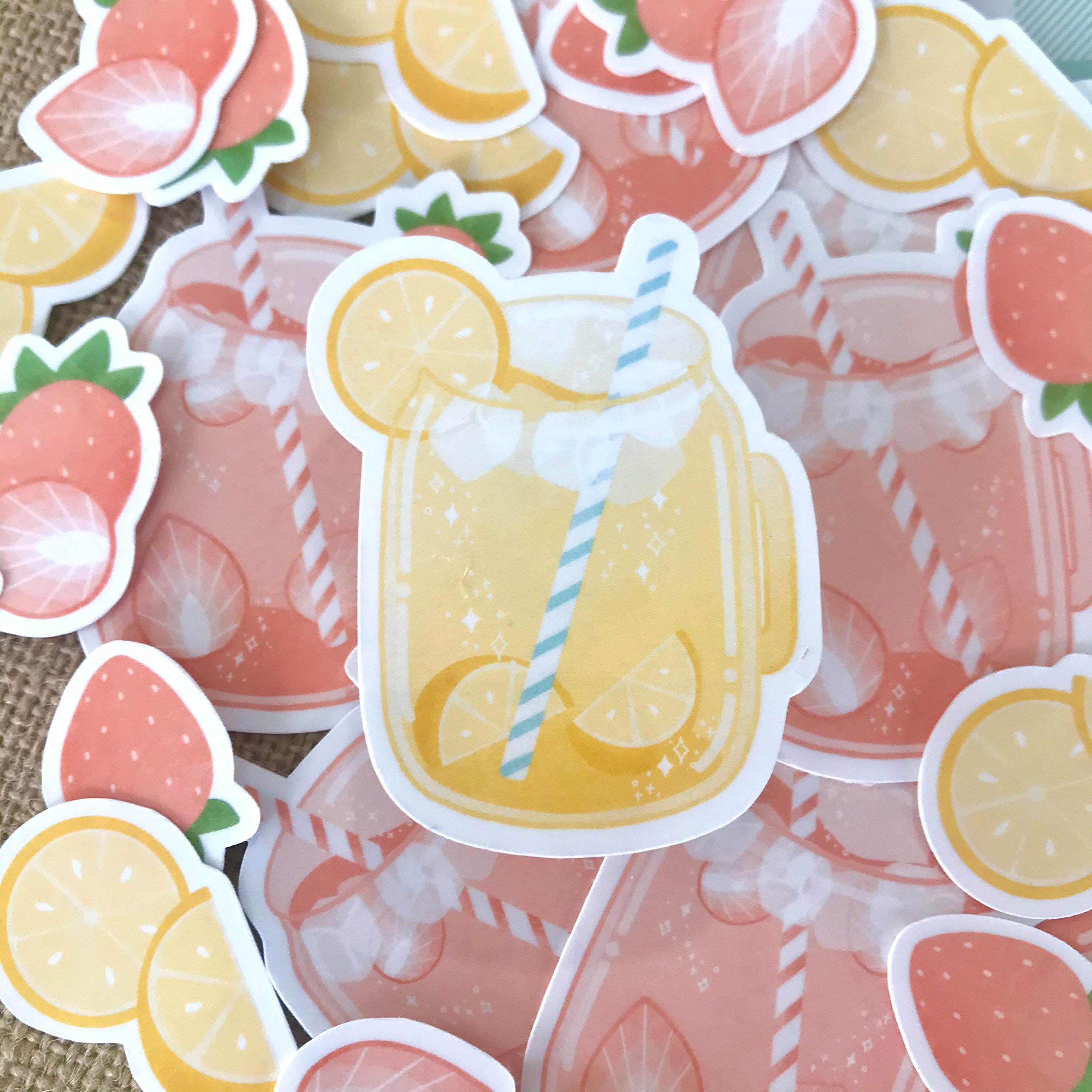 Lemonade Drinks Vinyl Waterproof Sticker Sheet Cute Lemonade | Etsy